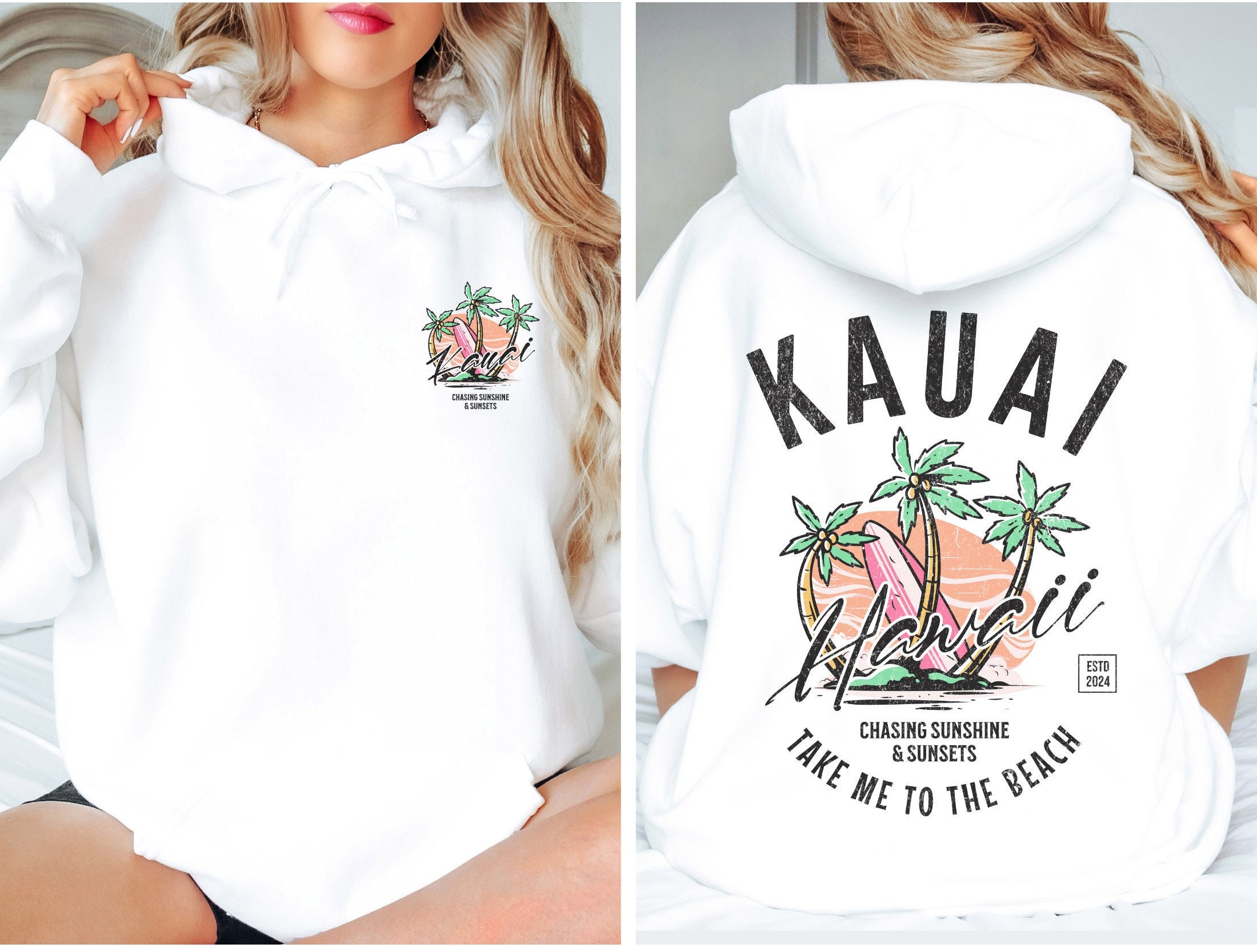 Kauai Hoodie, Hawaii Hoodie, Trendy Aesthetic Beach Hoodie