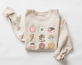 Book Lover Sweatshirt, Retro Teacher Sweatshirt, Bookish Crewneck, Book Lover Gift, Booktrovert Shirt, Reading Sweatshirt, Gift For Her