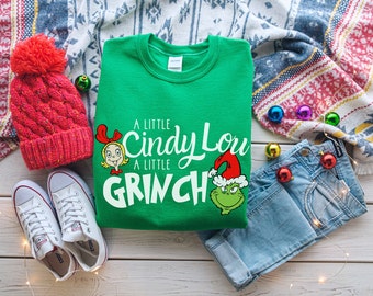 Cindy Lou Sweatshirt, Funny Christmas Sweater, Grouchy Christmas Crewneck Pullover, Women's Funny Christmas Sweatshirt, Holiday Sweatshirt