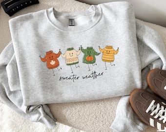 Sweatshirt für die kalte Jahreszeit, Gildan 18000 Rundhalsausschnitt, süßes Herbst-Sweatshirt, kuscheliges Herbst-Sweatshirt, Kürbis-Shirt