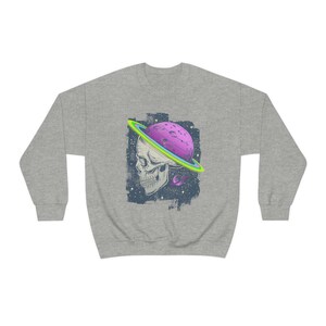 Bluza z Niebiańską Czaszką, Bluza Wszechświat, Bluza Astrologia, Bluza Gotycka, Poza tym światem, Prezent w postaci niebiańskiego swetra z okrągłym dekoltem zdjęcie 10