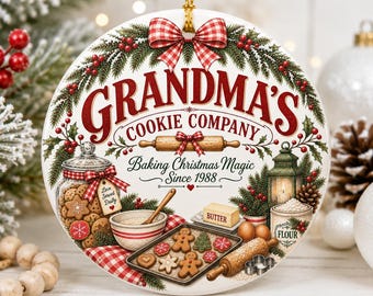 Grandma's Cookie Company Ornament, Personalized Grandma Christmas Ornament, Baking Grandma Gift, Nana Mimi Grammy Keepsake, Christmas 2026