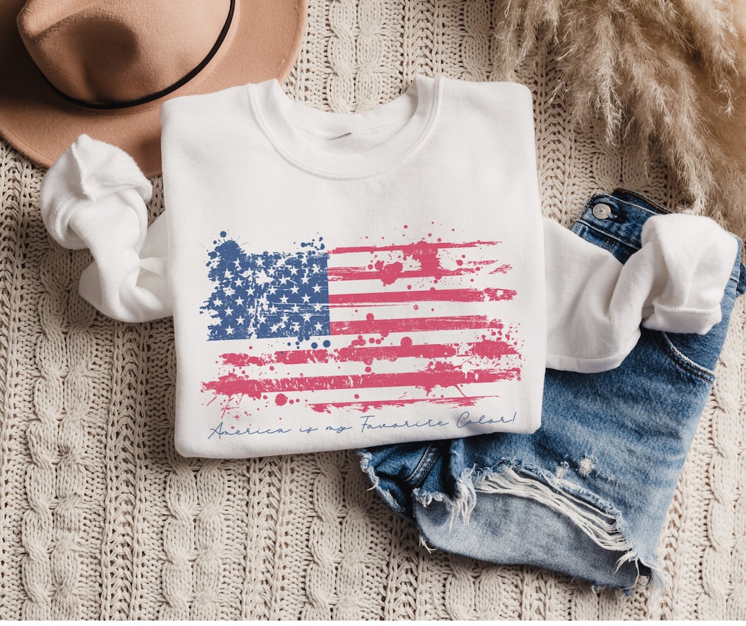 America Sweatshirt, American Flag Sweatshirt, Patriotic Sweatshirt, Fourth of July Shirt, July ...