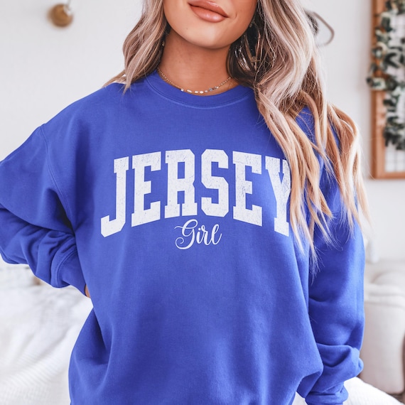 Jersey Girl Sweatshirt | Comfort Colors | Retro Varsity Style