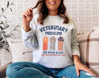 Sudadera divertida de veterinario, sudadera de medicina veterinaria, regalo de veterinario, camiseta divertida de veterinario, sudadera de veterinario para mascotas