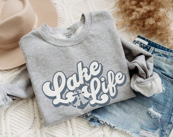 Lake Life Sweatshirt, Retro Lake Sweatshirt, Lake Sweatshirt, Lake Life Crewneck, Great Lakes Shirt, Lake Lover Gift, Summer Sweatshirt
