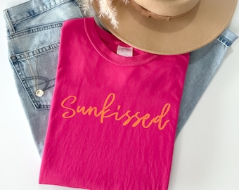 Comfort Colors® Sunkissed Shirt, Women's Beach T-Shirt, Summer Graphic Tee Shirt, Beach Lover Shirt, Gift for Beach Lover