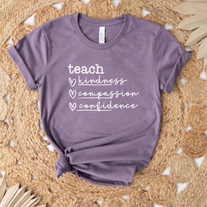 Teach Kindness Tee, Gifted Teacher Shirt, Teacher Appreciation Gift, Back to School T-Shirt, Gifted for Mom, Inspirational Tee For Teachers