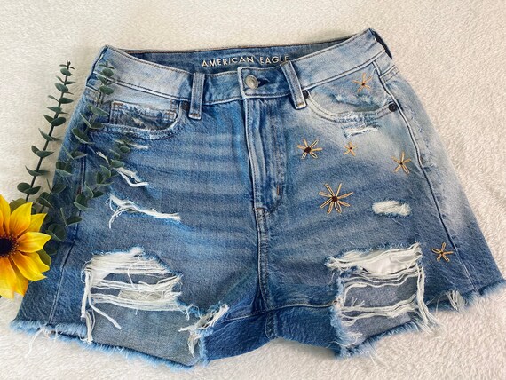 Floral Embroidered Shorts American 