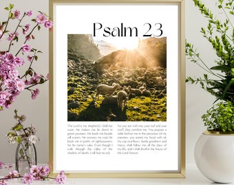 Psalm 23 Print: Minimalist Christian Wall Art (Digital Download)