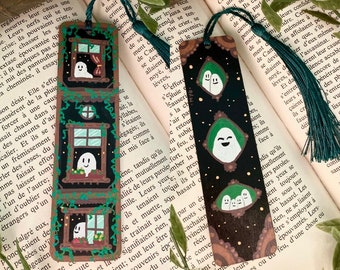 Haunted House wooden bookmark, hand painted | Halloween | Ghost | Ghost | Bookmark | Haunted | Spooky | Kawaii artist