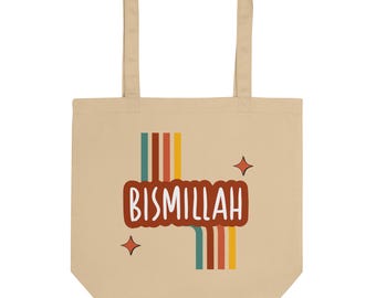Einkaufstasche Bismillah aus Bio-Baumwolle, Islamisches Zitat