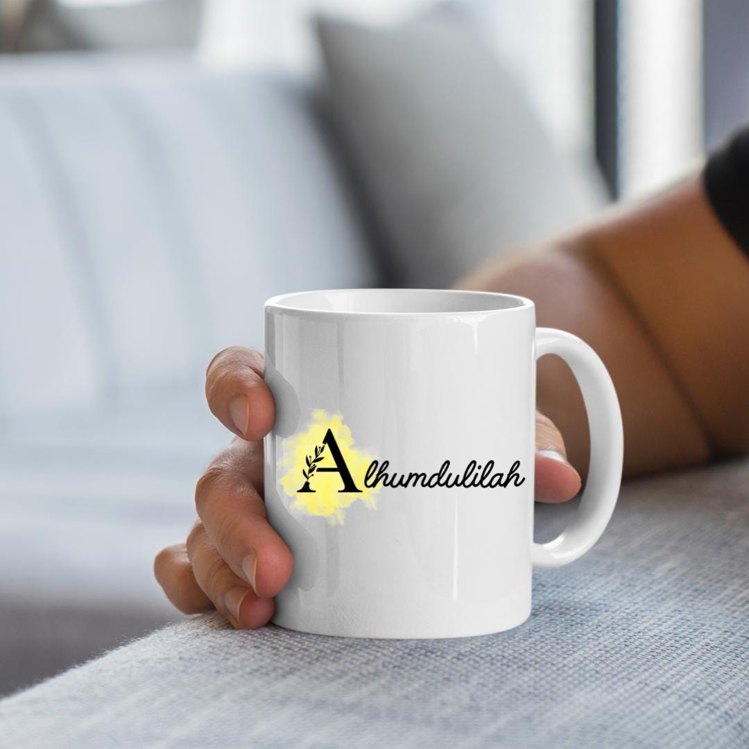 Alhumdulillah Ceramic Mugs (11oz), Islamic quote mug, Muslim quote mug