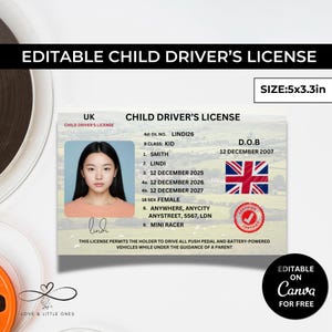 Führerschein-Geschenk des britischen Kindes, lustiges Spielgeschenk 5 x 3,3 Zoll