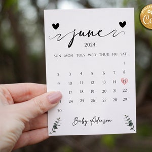 Annonce de bébé neutre pour les médias sociaux, annonce de grossesse, annonce de naissance personnalisée, calendrier de la date d’échéance du bébé, bébé neutre minimal