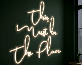 Aangepaste neonreclame: ledmuurkunst 'This Must Be The Place'