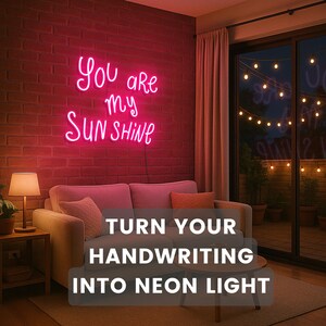 Turn your Handwriting into a Neon Sign: Custom Memorial LED Light, Cherished Note to Radiant Art, Personalized Keepsake Gift, Glowing Art