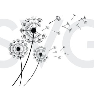 Dandelions Floral Flowers SVG Instant Download SVG, PNG, eps, jpg digital download, Cricut Sticker Vector