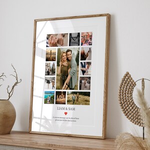 First Wedding Anniversary Photo Collage | Wall Art Prints | Gift Idea For Newly Weds | Couples Gifts | Paper Anniversary | Digital Download