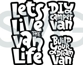 Camper Van Life Sticker Decal SVG Instant Download, PNG, eps, jpg digital download, Cricut Outline Vector, Retro Vehicle