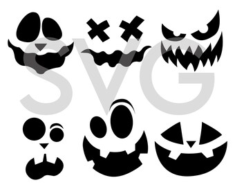 Pumpkin Face Cut Outs For Halloween SVG Instant Download, PNG, eps, jpg digital download, Create the Scariest Pumpkin.