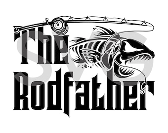 The Rodfather, Fishing, Angler, SVG Instant Download SVG, PNG, eps, jpg digital download, Cricut Sticker Vector