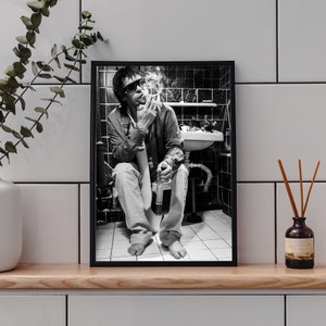 Arte murale funky raffigurante una donna e un uomo ubriachi, arte murale divertente per il bagno, idee per stampe decorative per la stanza del dormitorio, download digitale istantaneo, bianco e nero.