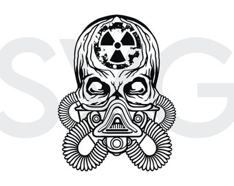 Gas Mask Scary Head For Halloween SVG Instant Download, PNG, eps, jpg digital download, T Shirt Print Idea.