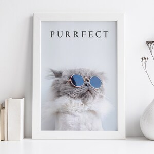 Purrfect Cat Wall Art Artwork Home Decor For The Cat Lady | Gift Ideas For Cat Lovers | Fierce | Digital Download