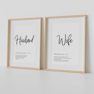 Mann und Frau, Jahrestag, erste Hochzeitsgeschenkidee, seine und ihre Wandkunst, Schlafzimmerdruckideen, sofortiger digitaler Download.