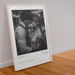 Personalised Wedding Photo Print – Custom Wedding Date Poster – First Dance Song Gift – Couple Wall Art, Anniversary Print, Digital Download