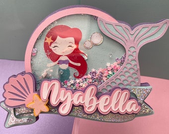Little Mermaid Cake Topper, Mermaid Cake Topper, Little Mermaid Shaker Topper, Mermaid Shaker Cake Topper, Little Mermaid Party Decorations