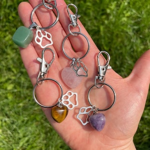 Crystal Pet Collar Charm: Rose Quartz, Aventurine, Tiger&#39;s Eye, Lepidolite