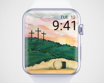 Christian Apple Watch Wallpaper, Easter Watch Face, Religious Watch Face, He is Risen Watch Background, Jesus Christ Resurrection Aesthetics