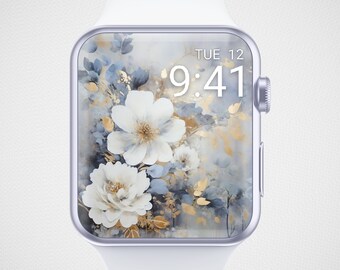 Sfondo floreale per Apple Watch, quadrante minimalista, screensaver neutro per Watch, sfondo floreale femminile per Watch, elegante estetica beige