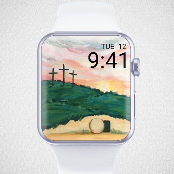 Christian Apple Watch Wallpaper, Easter Watch Face, Religious Watch Face, He is Risen Watch Background, Jesus Christ Resurrection Aesthetics