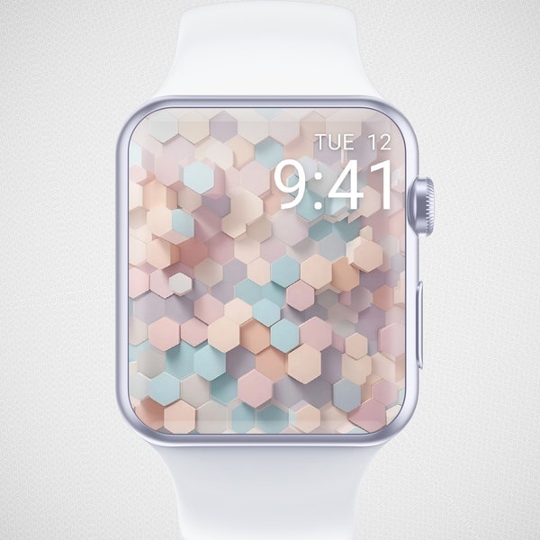 Pastel 3D Apple Watch Wallpaper, Gold Glitter Watch Face, Pearl Mermaid Watch Background, Silky Watch Screensaver, Summer Vibe Aesthetics
