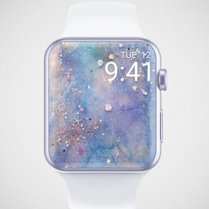 Sfondo in marmo per Apple Watch, quadrante conchiglia, sfondo glitterato per smartwatch, sfondo elegante e minimale per orologi, estetica femminile e femminile