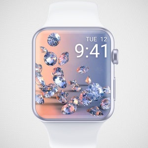 Diamonds Apple Watch Wallpaper, Glitter Smartwatch Background, Sparkle Watch Face, Gradient Watch Screensaver, Elegant Jewelry Aesthetics