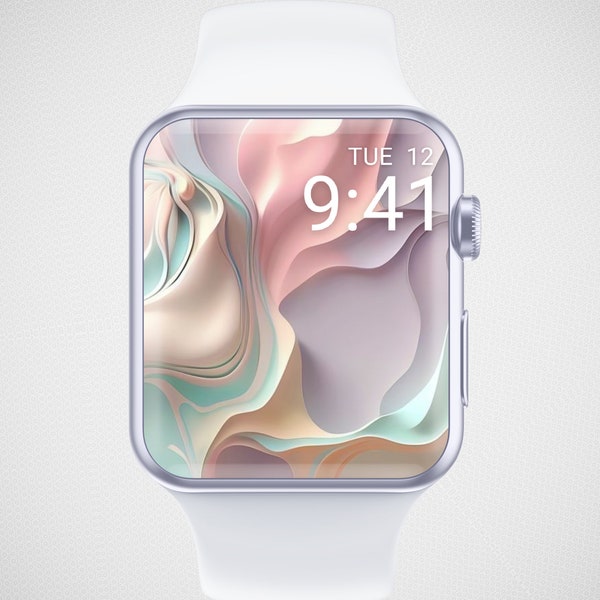 3D Waves Apple Watch Wallpaper, Gold Glitter Watch Face, Pearl Mermaid Watch Background, Silky Watch Screensaver, Summer Vibe Aesthetics