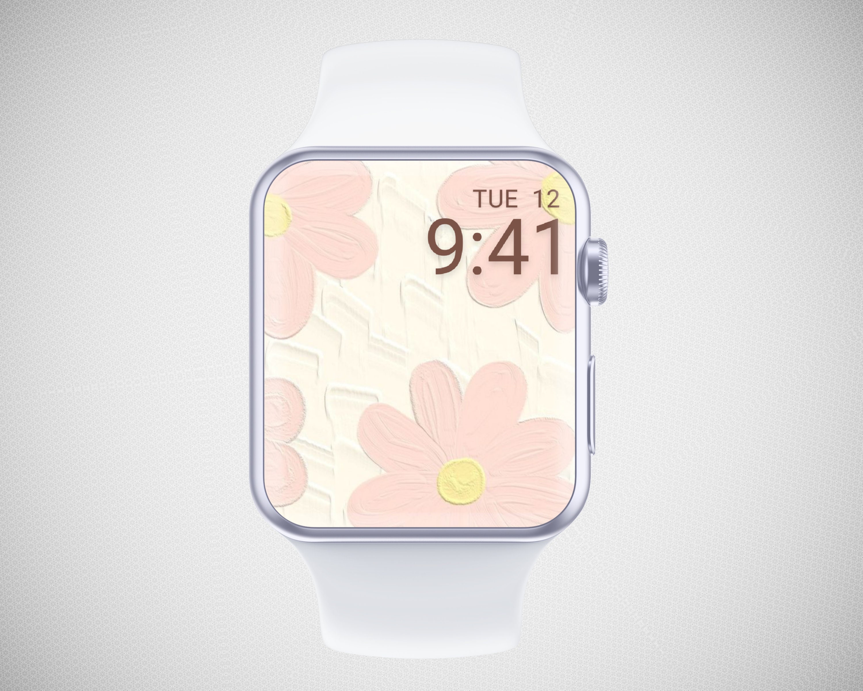 Papel de parede floral para Apple Watch, mostrador de relógio com ...