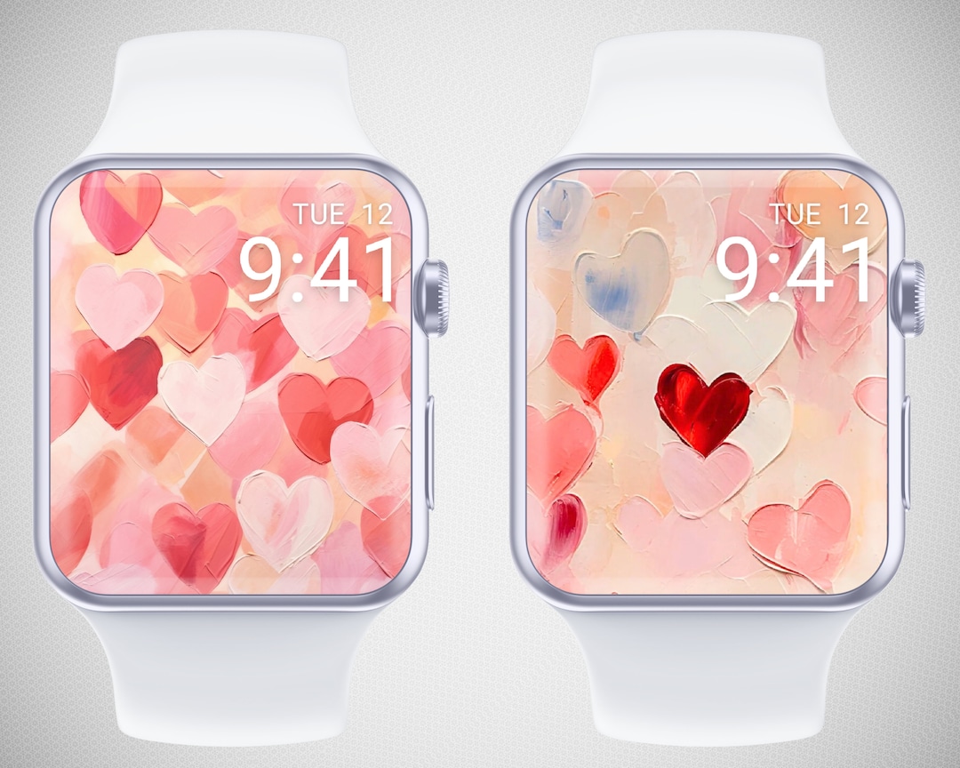 Heart Pattern Apple Watch Wallpaper, Valentine's Day Watch Face
