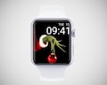 Grinch Apple Watch Wallpaper, Festive Smartwatch Background, Winter Watch Face, Funny Xmas Meme, Red Christmas Bauble Decor Aesthetics