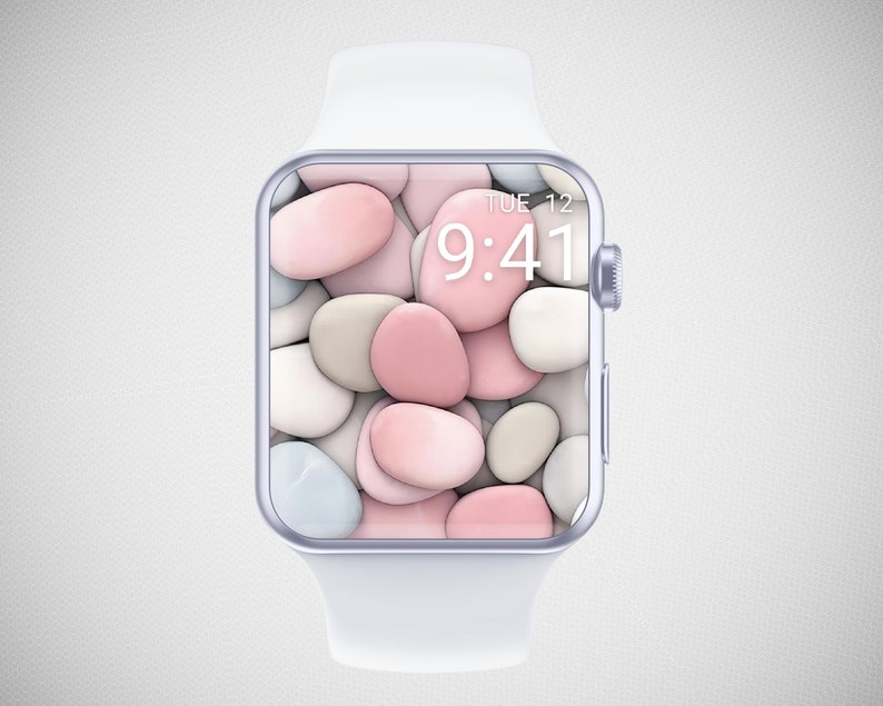 Pastel Pebbles Apple Watch Wallpaper, Smooth Rocks Watch Face, Spring ...