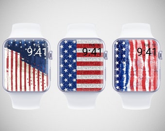 4th of July Apple Watch Wallpaper, American Flag Watch Face, USA Watch Background, Patriotic Watch Screensaver, Independence Day Aesthetics