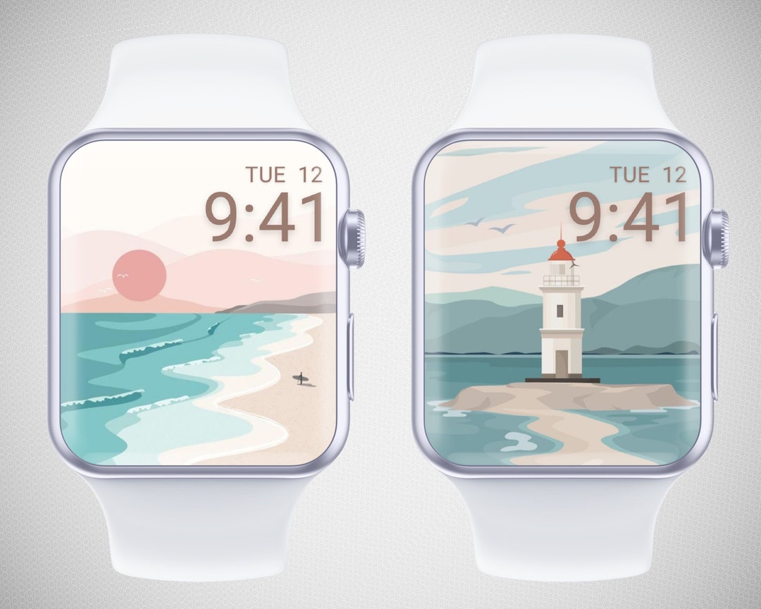 Beach Apple Watch Wallpaper, Sunset Watch Face, Holiday Smartwatch