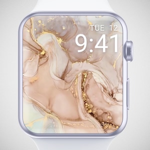 Rose Gold Glitter Apple Watch Wallpaper, Abstract Watch Face, Marble Watch Background, Pastel Watch Screensaver, Cute Elegant Girl Aesthetic
