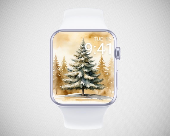 Vintage Pine Tree Apple Watch Wallpaper, Winter Watch  display picture 1