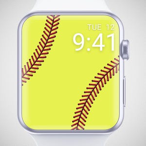 Softball Apple Watch Wallpaper, Sports Watch Face, Athletic Smartwatch Background, Ball Game Watch Screensaver, Sports Fan Watch Aesthetics
