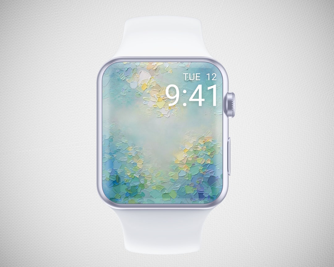 Oil Painting Apple Watch Wallpaper, Pastel Watch Face, Acrylic Paint